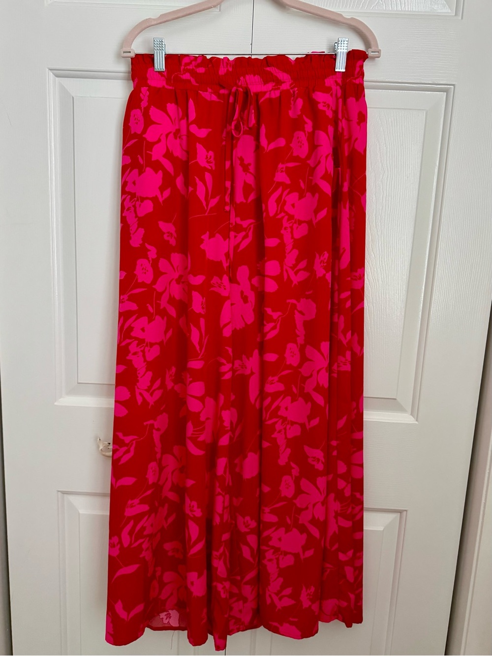 BYFBM Women’s wide leg flowy palazzo pants with elastic waist